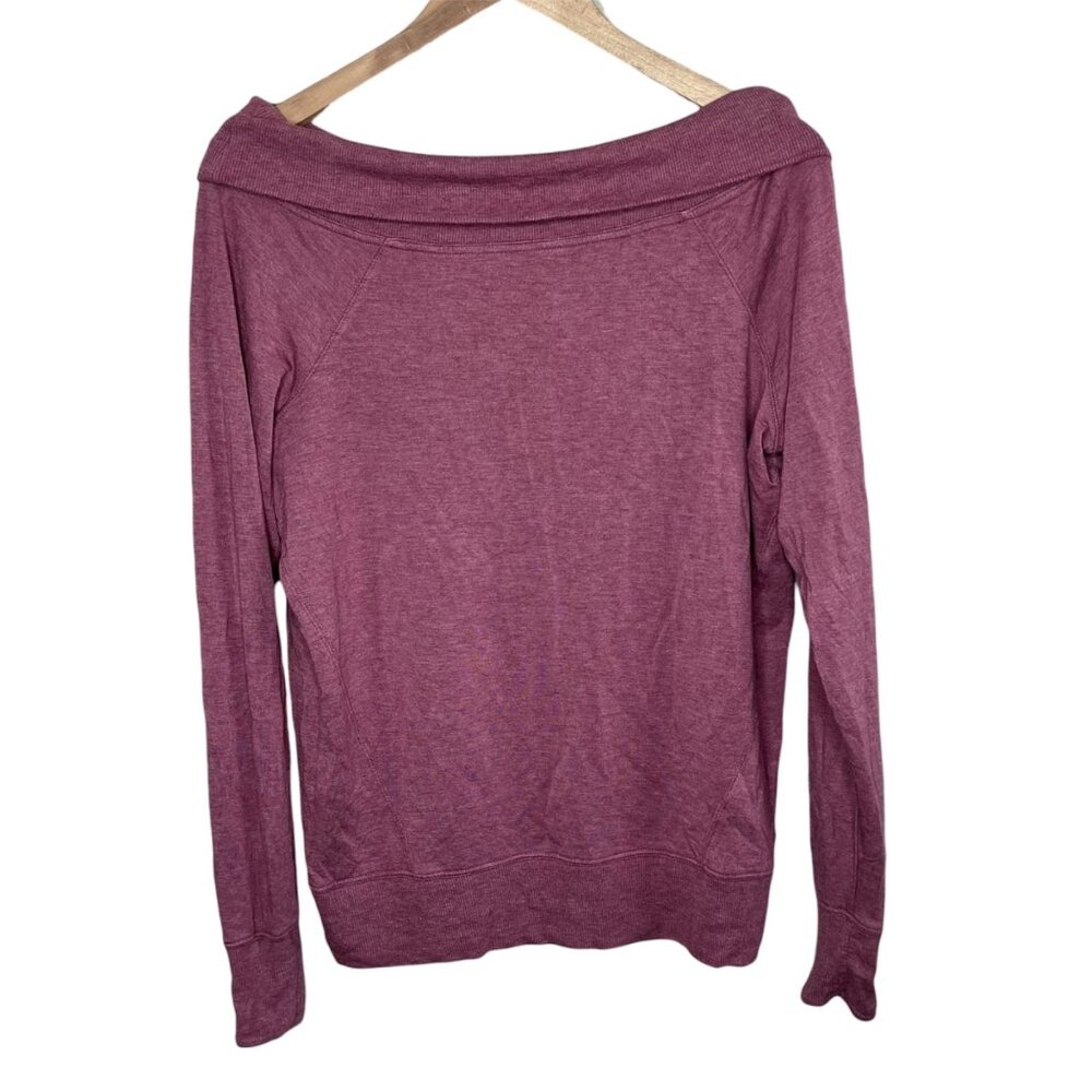 Athleta Womens Off-The-Shoulder Studio Barre Long Sleeve Sweatshirt Small